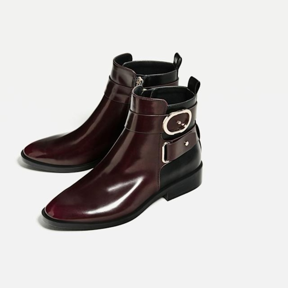 Zara Two Tone Ankle Boots with Buckle
Size 37